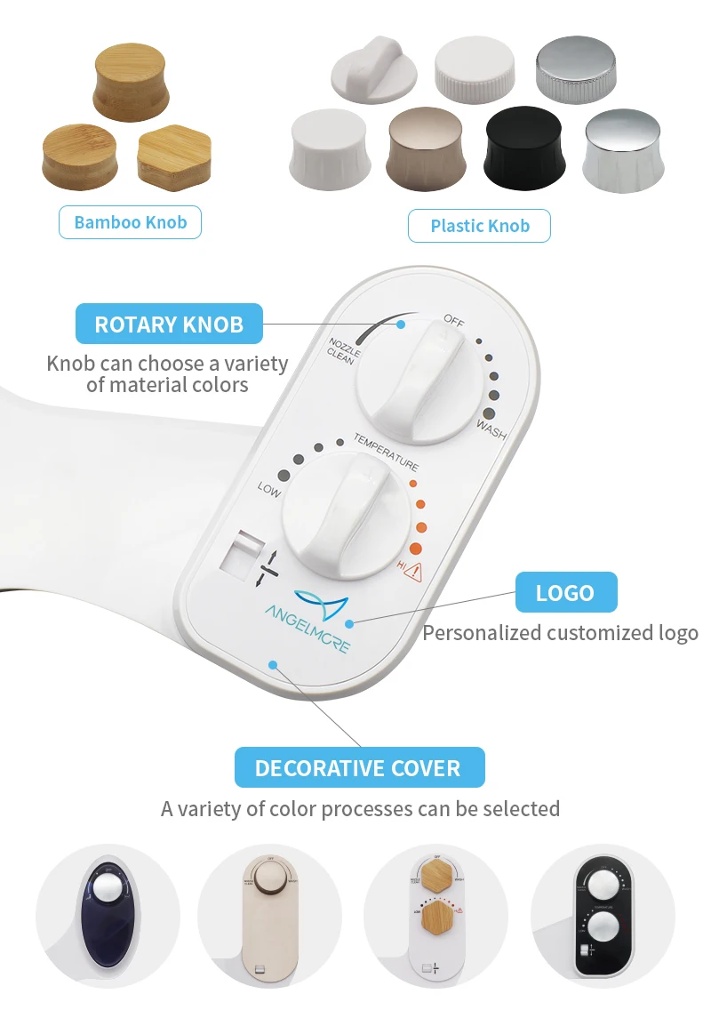 New Design Key Button Ultra-Slim Bidet Toilet Attachment Detachable Smart Bidet Toilet Dual Nozzle Bidet