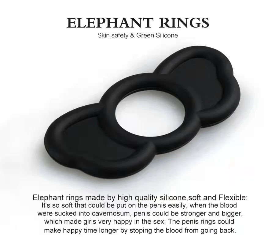 3 pcs Adult Elephant cock Rings Silicone Penis Rings for  Men  Delay  Rings  Sex Toys For Male