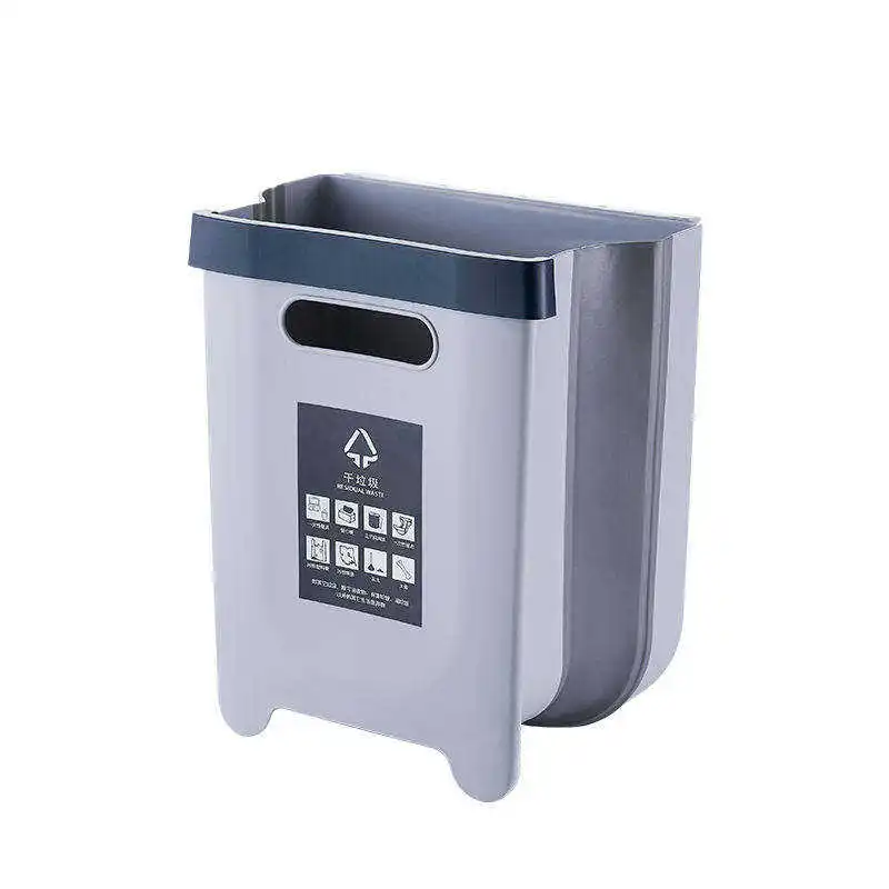 2022 New Plastic Pop Up Car Trash Can Factory Direct Sale Decorative Kitchen Wall-mounted Folding Storage Bins Trash Bin