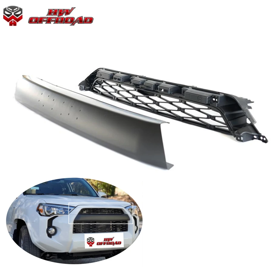 HW Offroad Car Matte Black Bumper Grille For 4Runner 2020 2021 2022 2023