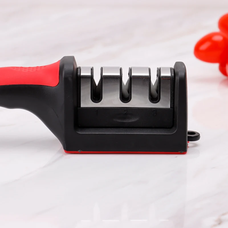 Wide Applications 3 Stage Knife Sharpening Tool Tungsten Steel Ceramic Sharpener
