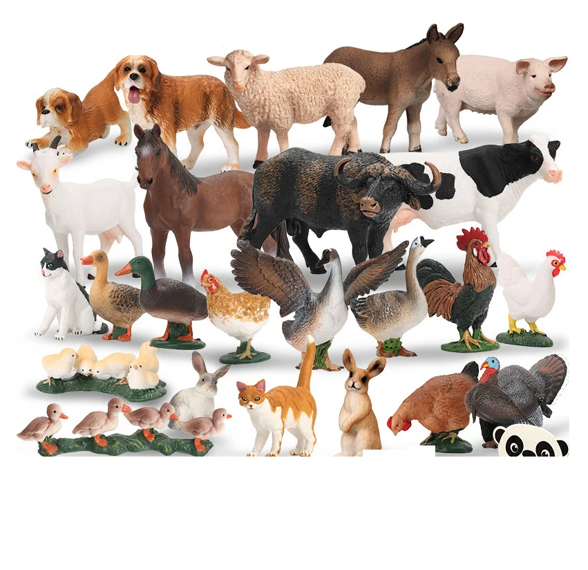 Custom Animals Figures Toys Cattle Model Animal Figurines Toys Cow Figure 24 Piece Set For Kid Collection