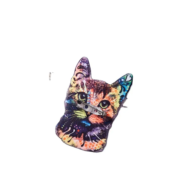 European and American new animal brooch pins fashion retro acrylic cat brooch wholesale