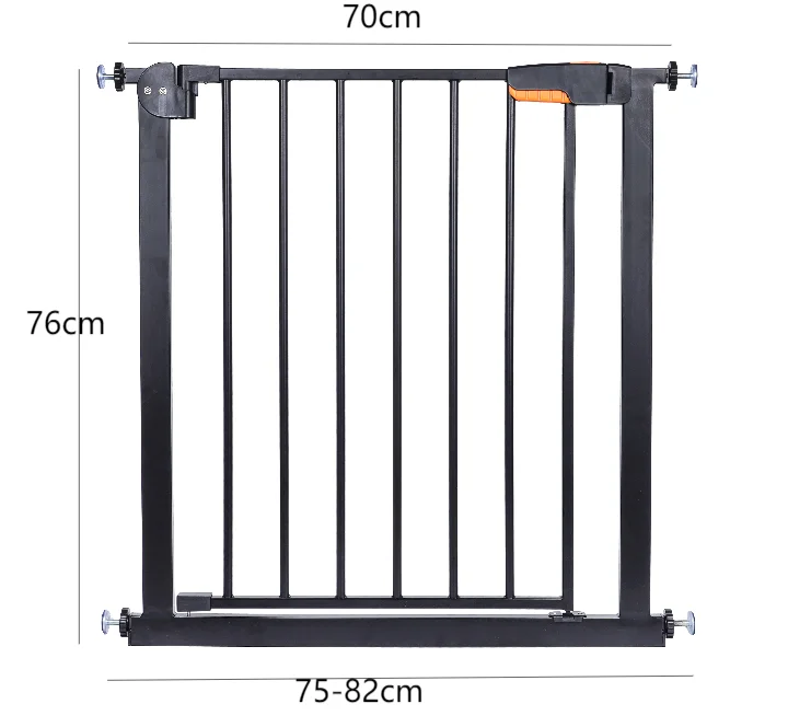 Child Safety Barrier Gate Pressure Mounted Metal Pet Fence for Kids and House Plastic Baby Gates with Stair Support