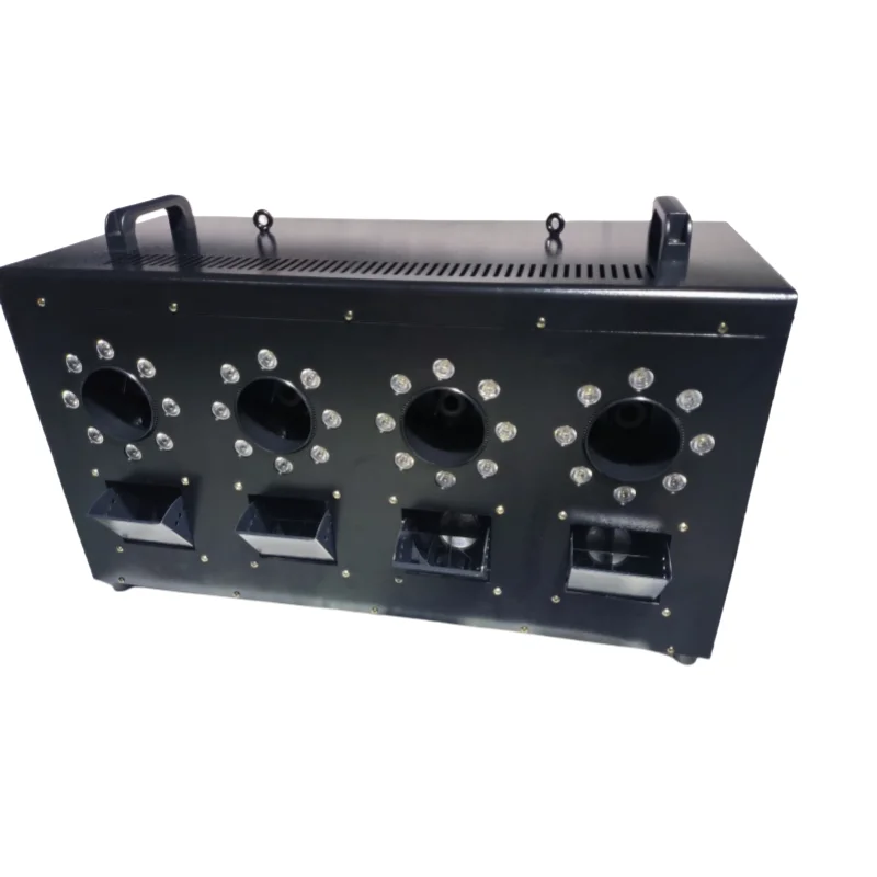 Quad output 1500w RGB 3-in-1 LED bubble mist machine