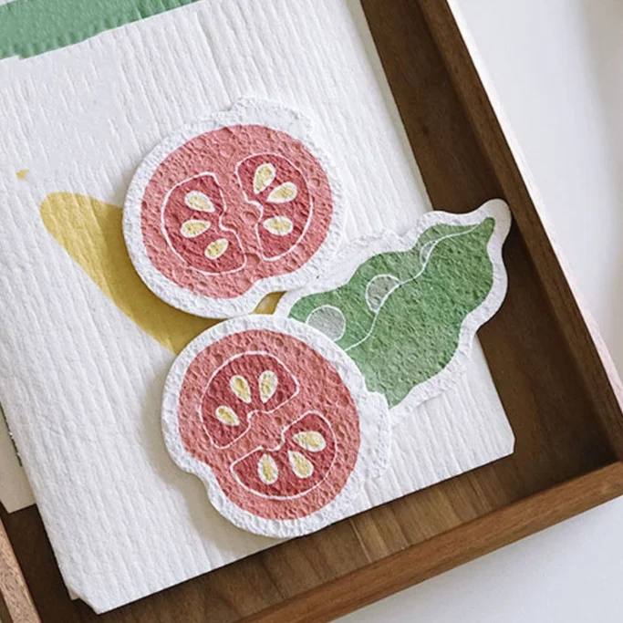 Hot Sale Kitchen Sustainable Dishwashing Fruit Sponge With Various Patterns