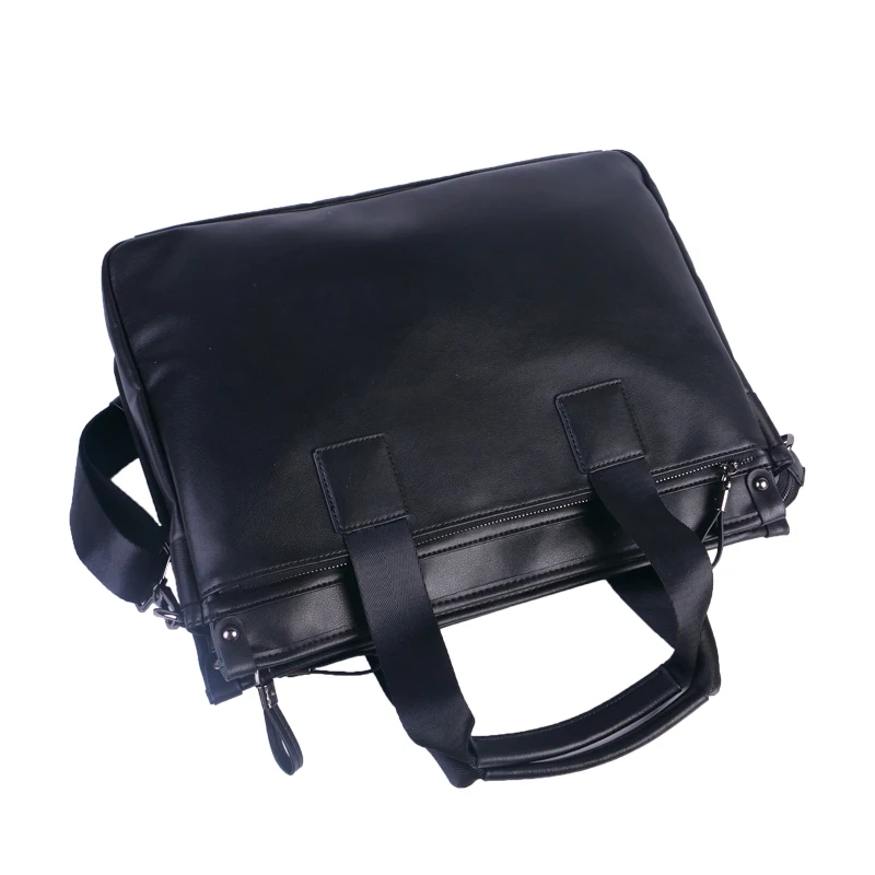 waterproof polyester PU leather laptop briefcase bag for college student business travel large capacity