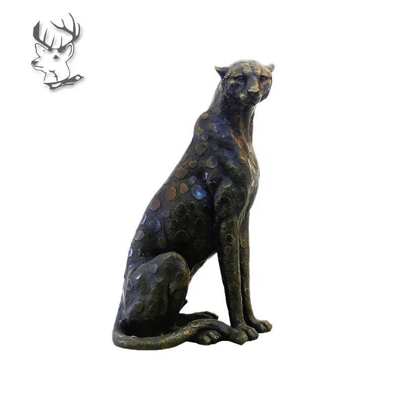 Sale good quality life-size art casting custom leopard sculpture bronze animal sculpture