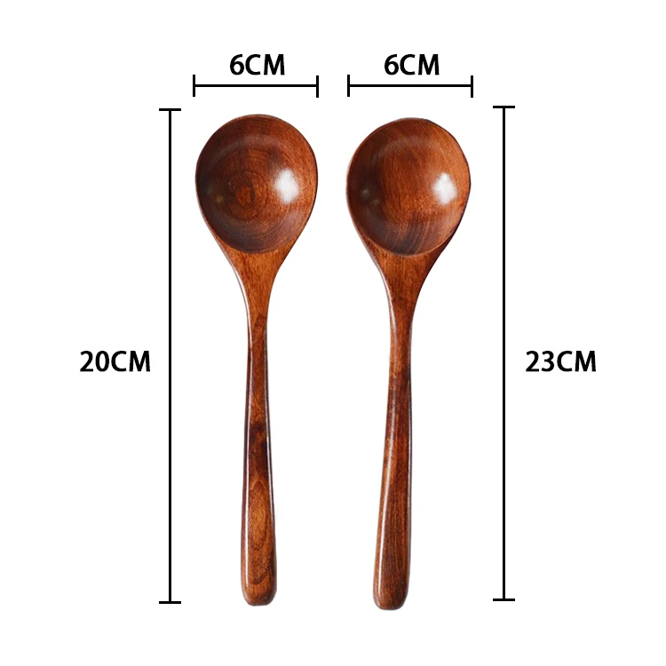 Factory Wholesale High Quality Kitchen Long Handle Wooden Spoon Edible Soup Spoon Customizable Logo Eco Friendly Wooden Spoon