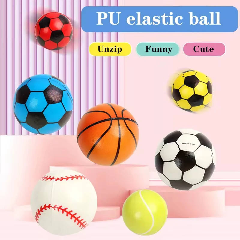 2024 Trending Pu Stress Ball Customizable Model Promotion Toys Gift Children Funny Rebound Doll Foam Rubber Toy Balls