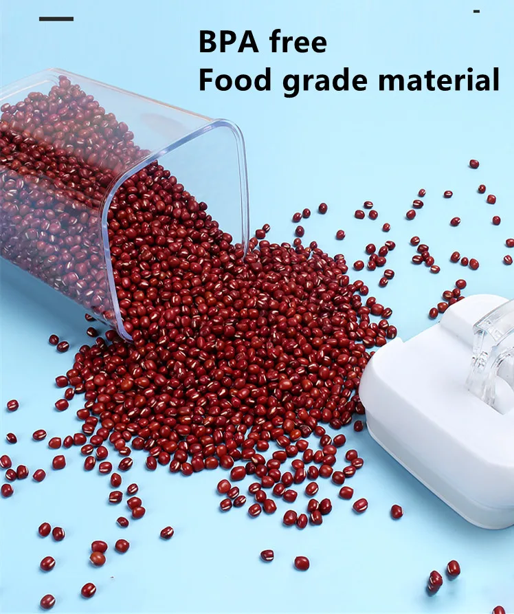 clear Cereal Seal Pot Dry Food BPA free Food grade storage bin Air Tight Easy Open Lids