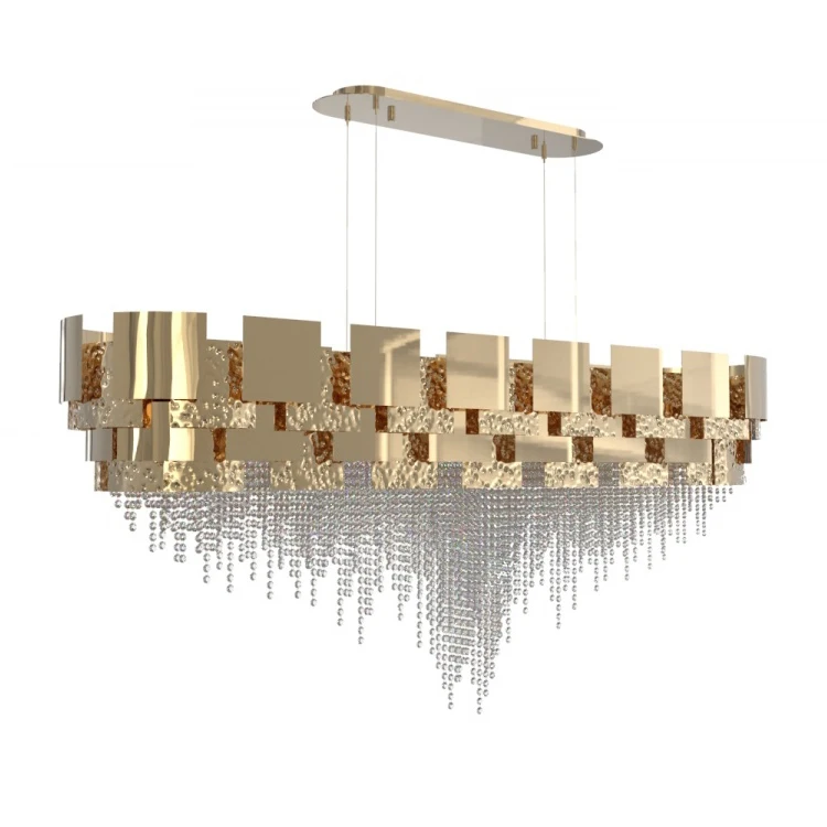 Прямоугольная хрустальная люстра JC LIGHTING, домашняя современная светодиодная Золотая кухонная Люстра для столовой