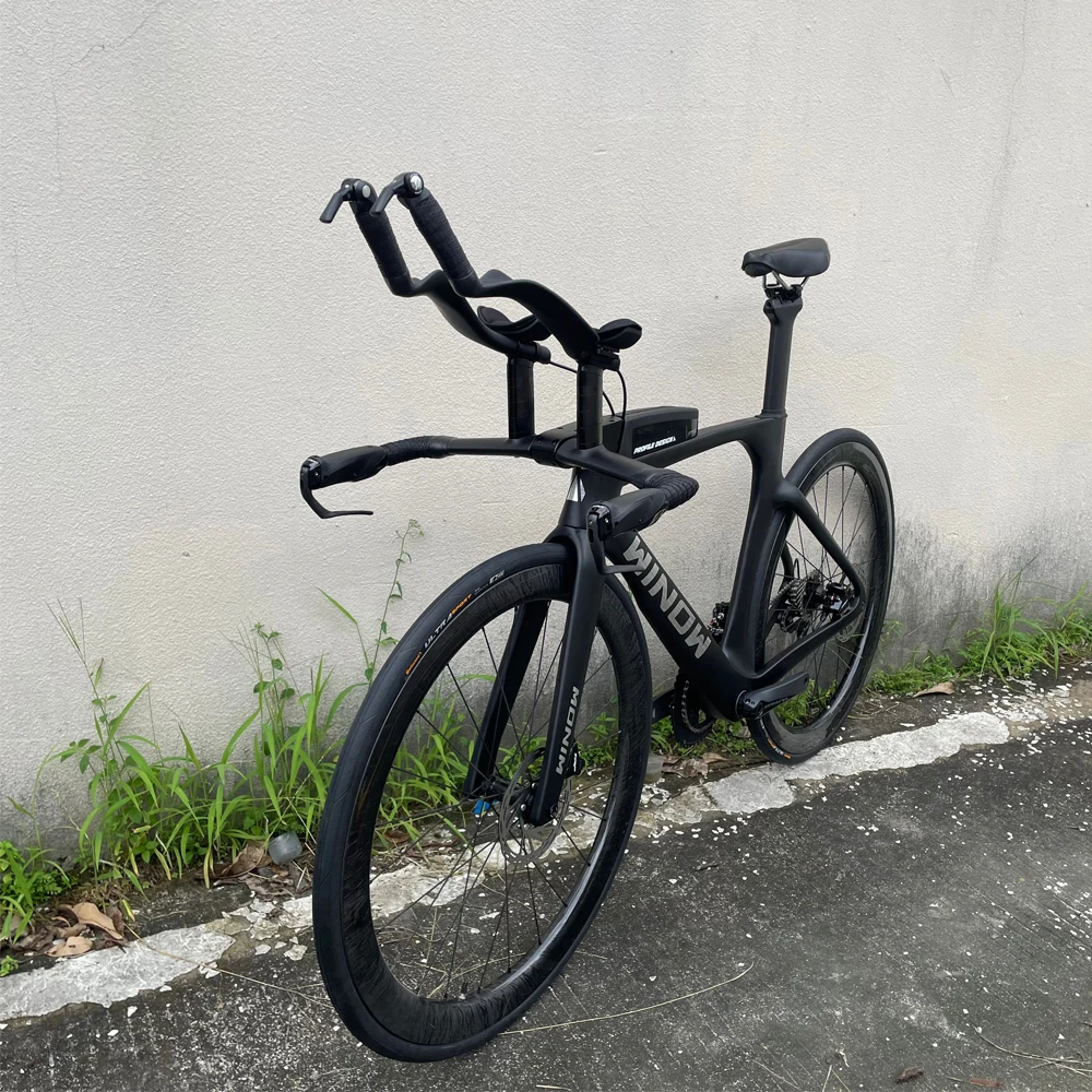 Winowsports Carbon TT Bicycle 22 Speed Disc Brake Time Trial Triathlon Complete Bike Model TT119 With Carbon Fiber Wheelset