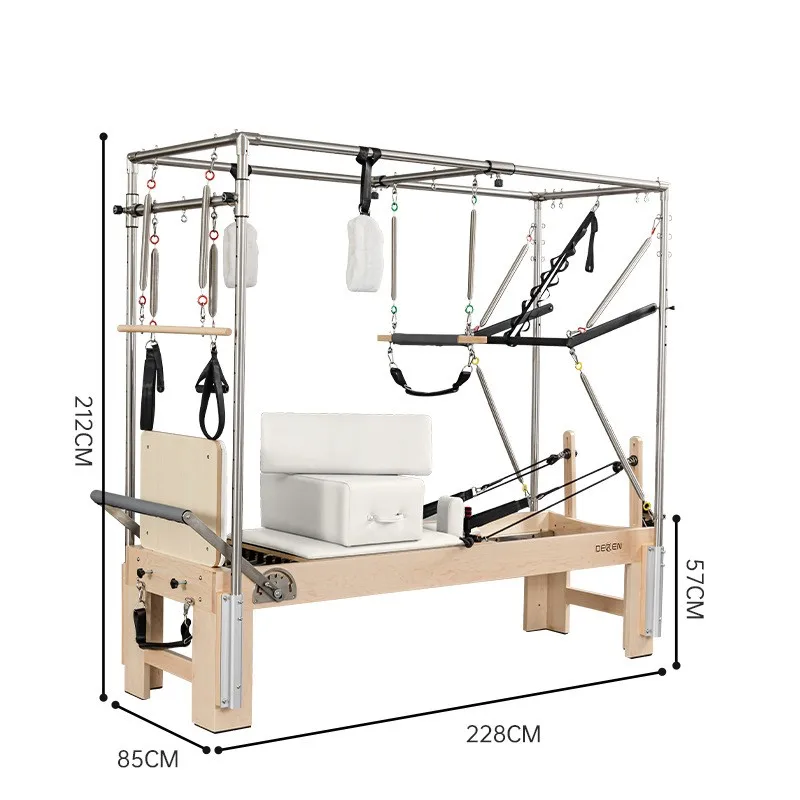Gym Fitness Pilates Equipment Sliding Bed High Grade Home Oak or Maple Wooden Reformer Pilates Machine