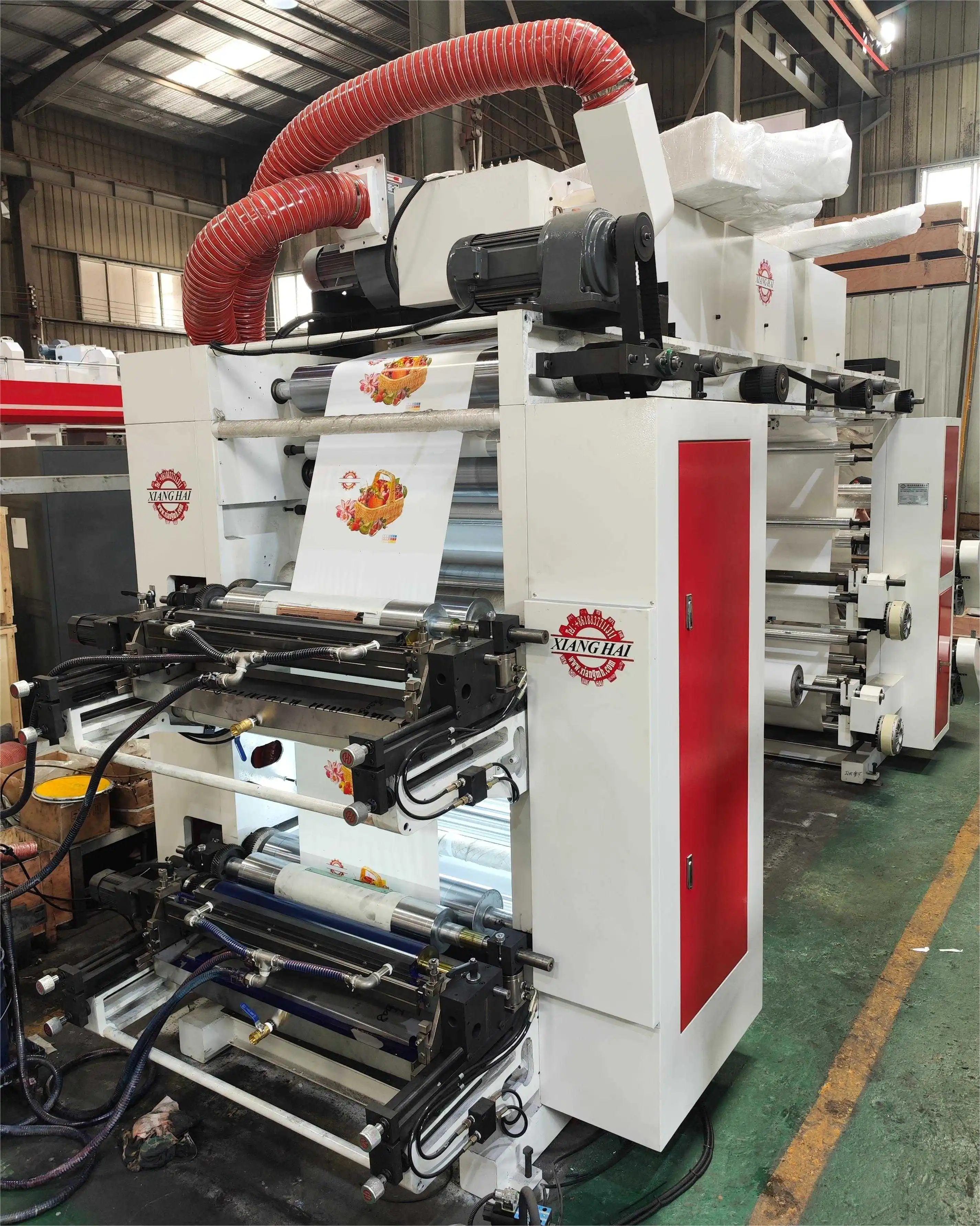 High speed Four colors Belt Design multicolor flexo graphic printing machine