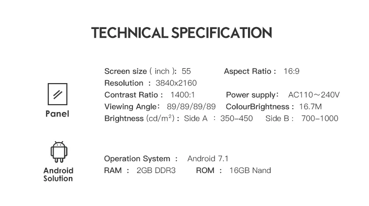 Refee screen 55 inch lcd digital signage shop window display advertising media player double sides