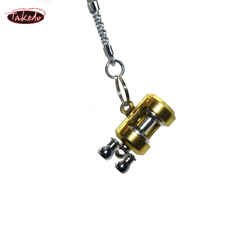 TAKEDO ST02 HOT SEAL FULL Metal MINI Fishing Reel Keychain Car Keychain For Car Accessories  Fishing Reel Shape Keychain