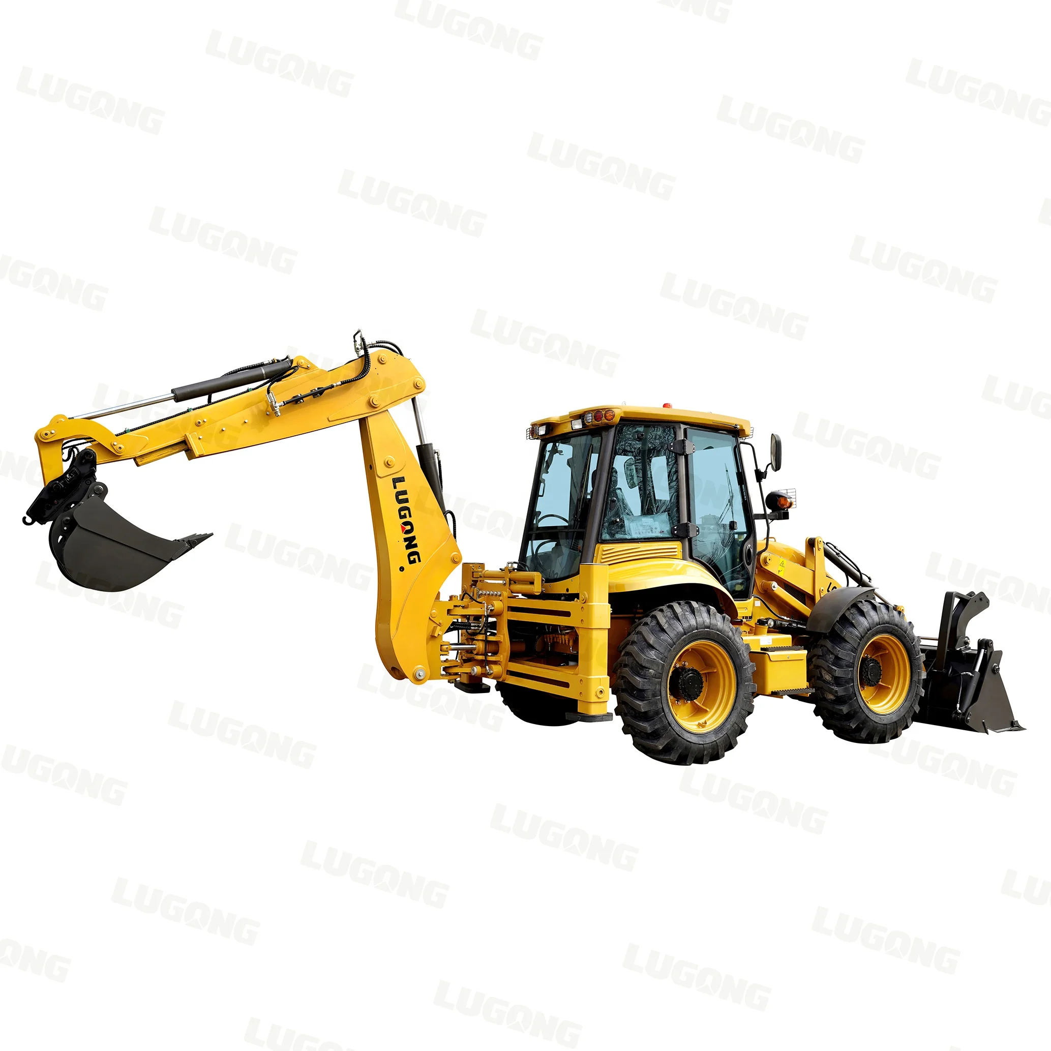 LUGONG LG388H 2.5ton cheap compact backhoe loader four wheels backhoe loaders for sale