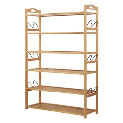 SITU 4-Tier Storage Shelf Organizer Shoe Rack Modern Holder Shelf Stand Bamboo Storage Organizer Wooden Shoes Rack