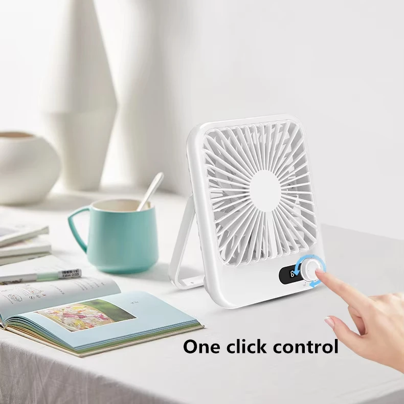 Portable Mini USB-Rechargeable Bladeless Cooling Fan Strong Wind 5V Plastic Table Foldable Office Car Use Easy Box/Ceiling