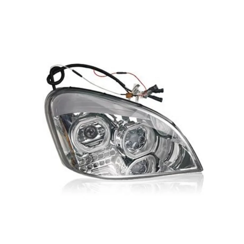 Aftermarket Freightliner Cascadia projection headlight assembly in chrome  LED performance