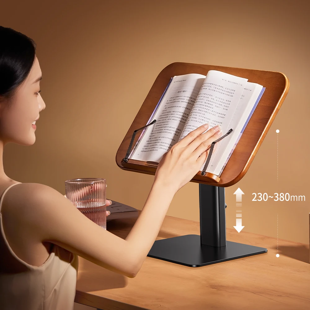 Hot Selling Height Adjustable Wooden Holder Wood Book Stand For Book Reading Folding Bookstand