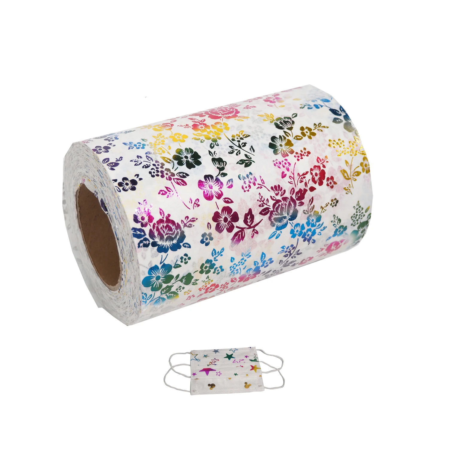 Disposable Raw Material Printed PP Non Woven Fabric with Various New Design multi color silver printing 20/30/40/50gsm