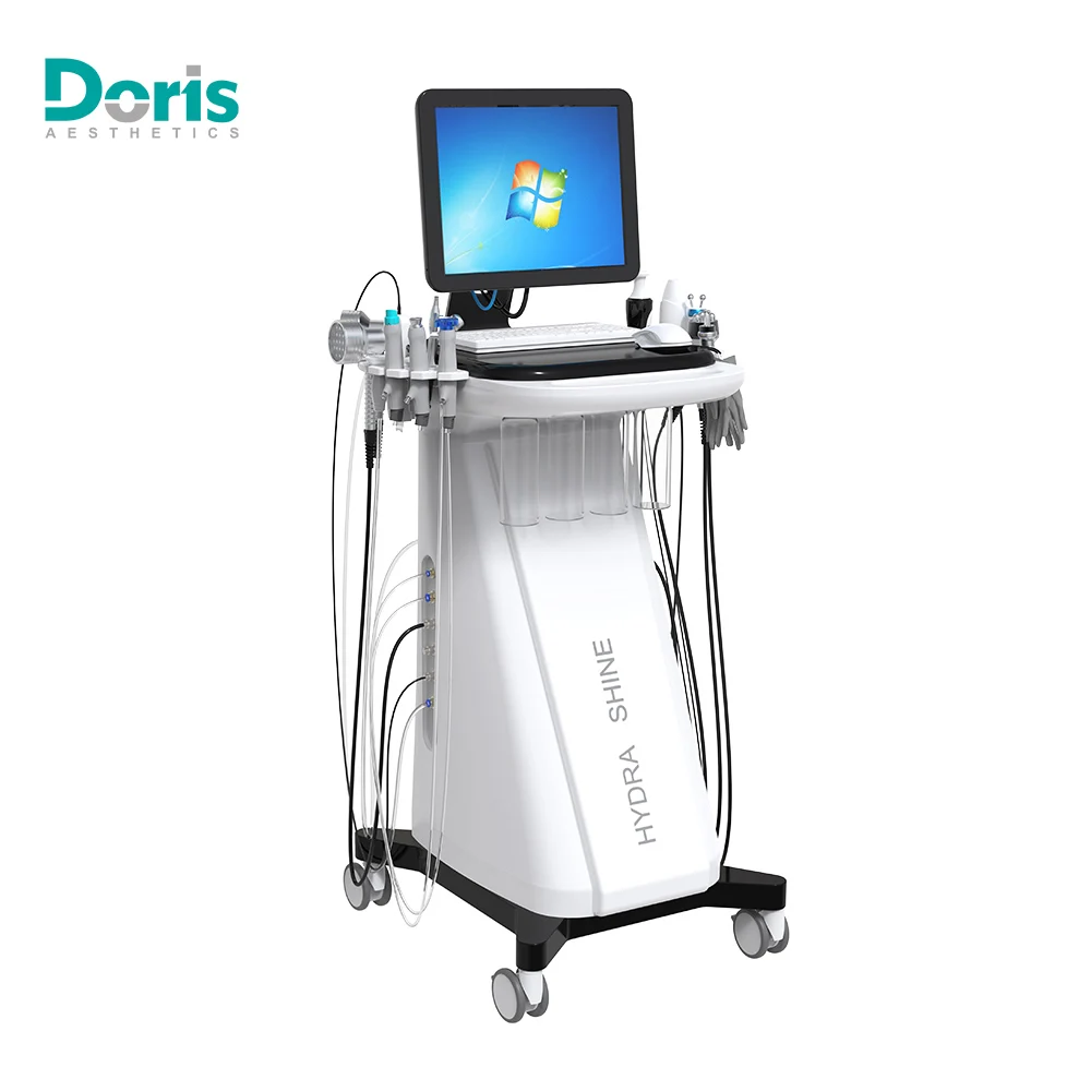 New Computer System Skin Analyzer 13 in 1 Hydra Shine Micro Dermabrasion Facial Skin Care Diamond Oxygen Peel SPA Beauty Machine