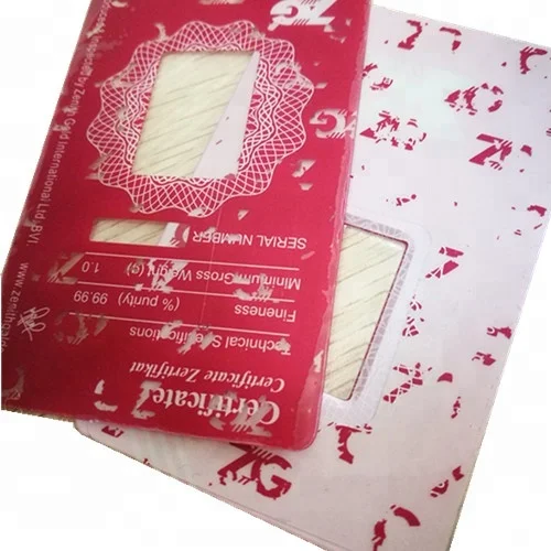 Security anti-counterifting gold coin PVC card/sleeve from preventing thief