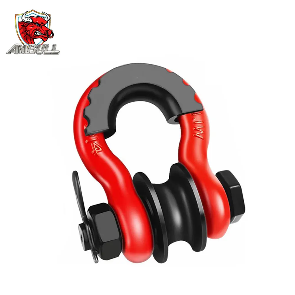 Mandal Farilead Lifting Sling Pulley Block Shackle With Roller or Bolt Stainless Steel Red Color Snatch