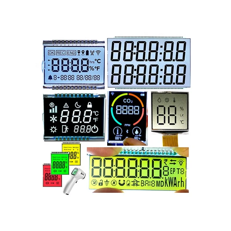 Low Power Segment Digit Panel Shenzhen LCD Screen Metal Pin Zebra Connector LCD Custom Digital Display For Air Conditioner