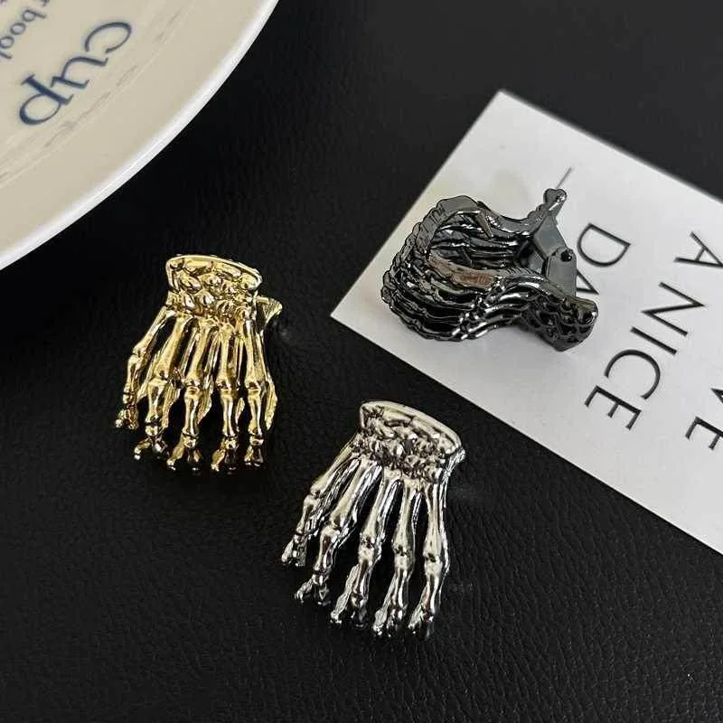 Skull Hairpin Golden Halloween Hair Accessories Hair Claws Girls Cute Styling Hair Clips Fashion Headwear Crab Accessories