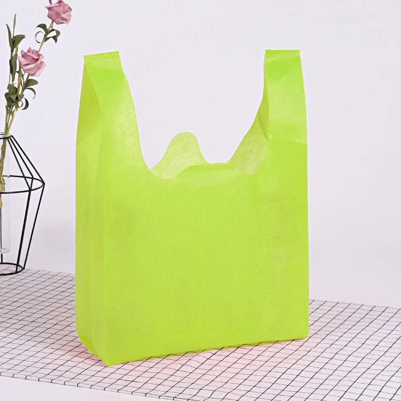 Custom logo eco friendly supermarket grocery carry packaging foldable reusable recycled pp nonwoven fabric shopping tote bag
