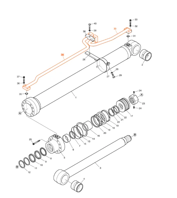 High quality DX200A hydraulic system distributor bucket pipe, oil inlet pipe, excavator iron pipe