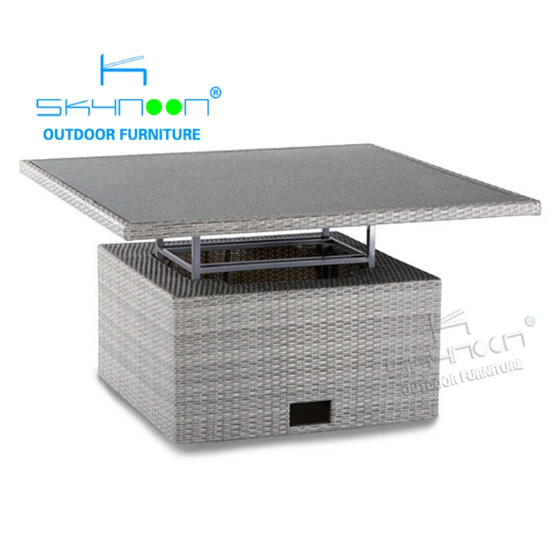 Modern rattan lifting table New style height adjustable rattan wicker table Living Room Furniture rattan coffee table(22117E)