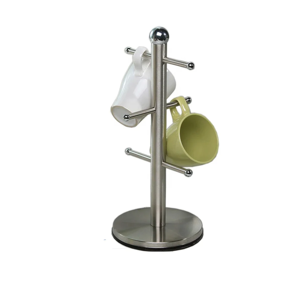 Home Basic Mug Tree, Stainless Steel Metal Rack Coffee Cup Holder