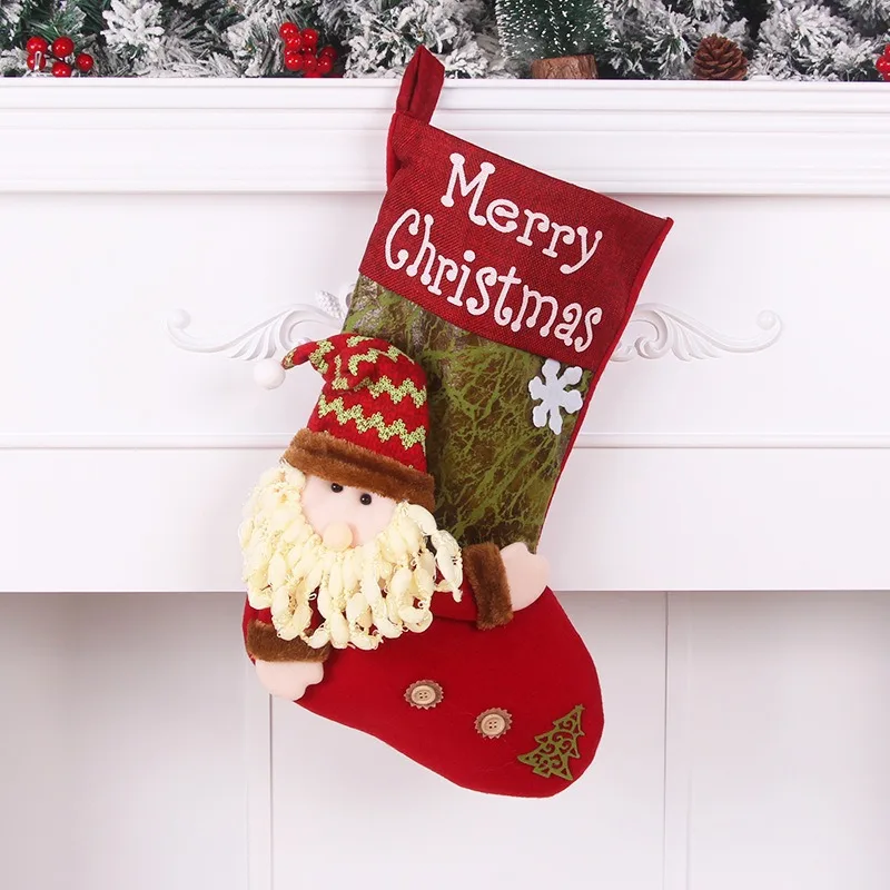 Christmas socks Santa Claus snowman reindeer snowflake Christmas gift bag Christmas decoration socks