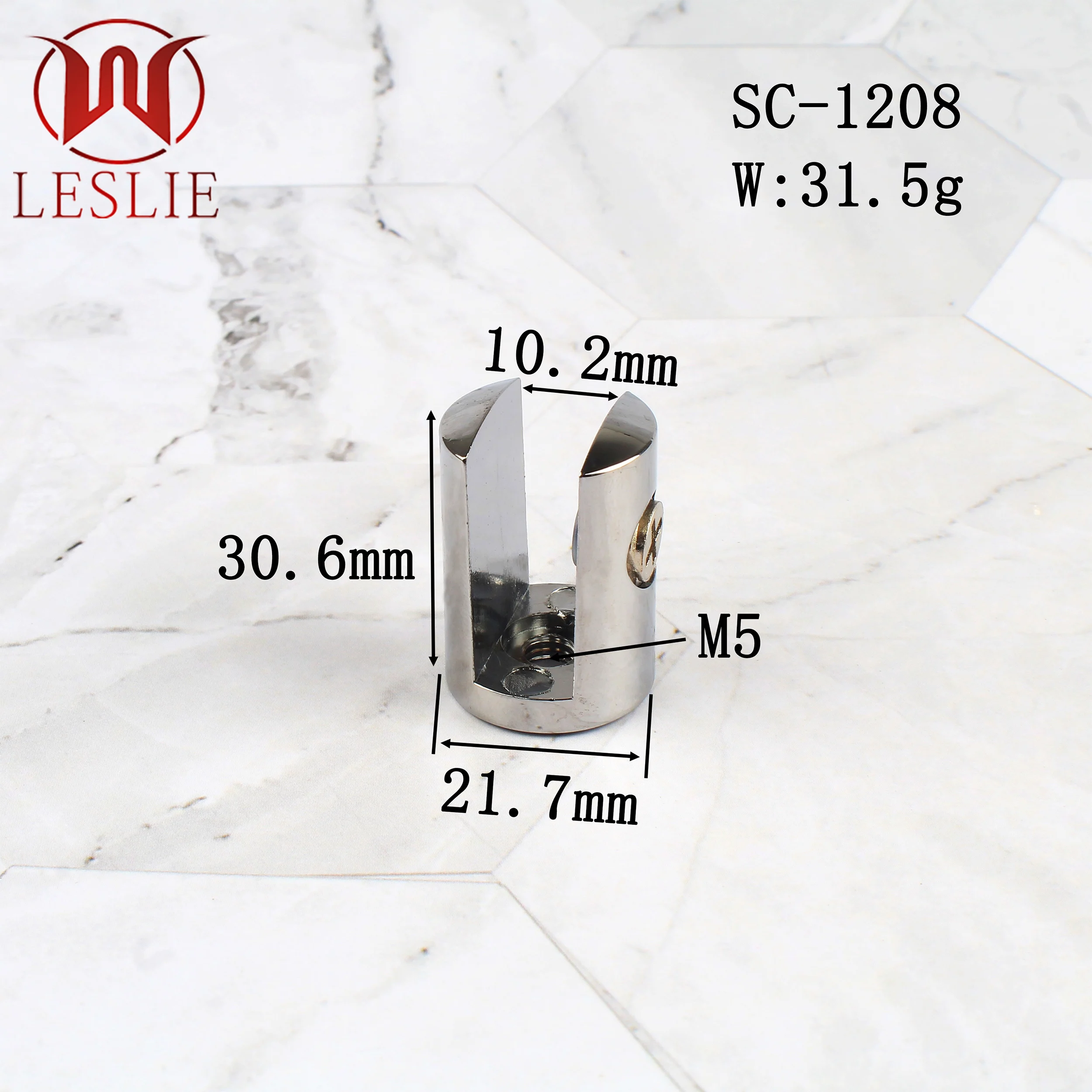 Hot Sale 10MM Chrome Cylinder Glass Shelf Support Zinc Alloy Glass Clips Frame Glass Fixed Clamp