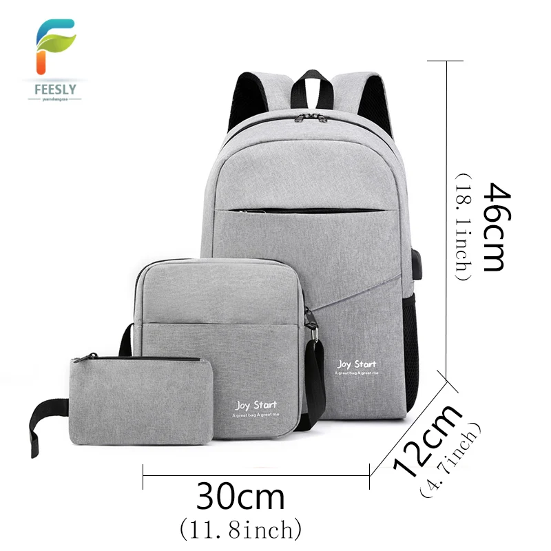 school children set backpack book bag custom teens bag with usb charging port for teenage school 15.6 inch laptop backpack