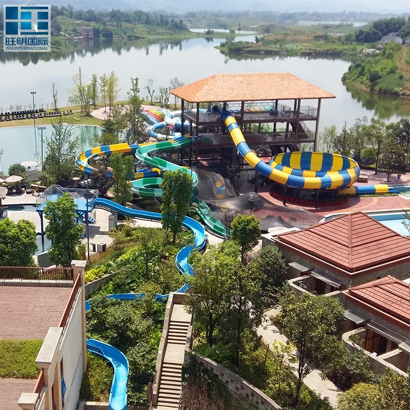 Коммерческая водная горка из стекловолокна, большая горка для бассейна