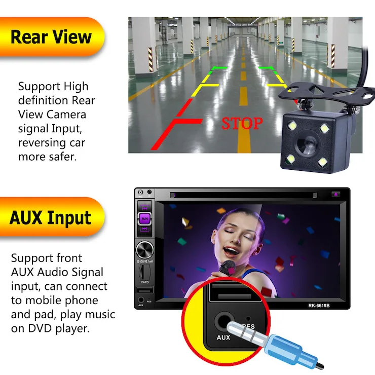 Car video Touch Screen 7 inch Bluetooth Free Calls Auto FM 32G Car DVD Player In-dash Stereo Car Video