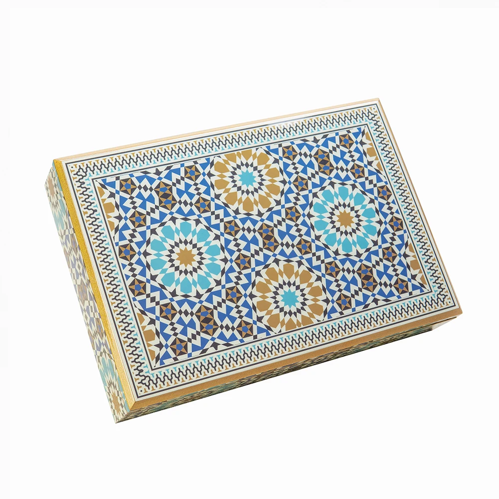 Sawtru custom packaging Decorated Deluxe Attar Essential oil dates glossy wooden box for Muslim Islamic