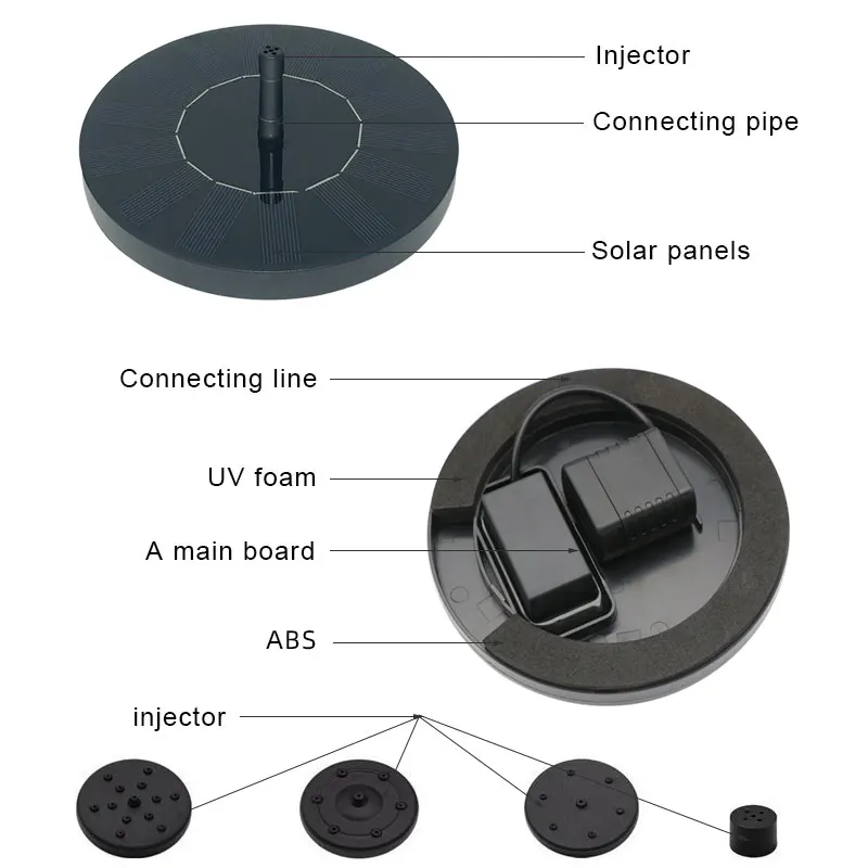 Mini Solar Water Fountain Pool Pond Waterfall Fountain Garden Decoration Solar Powered Fountain Floating Water Pump