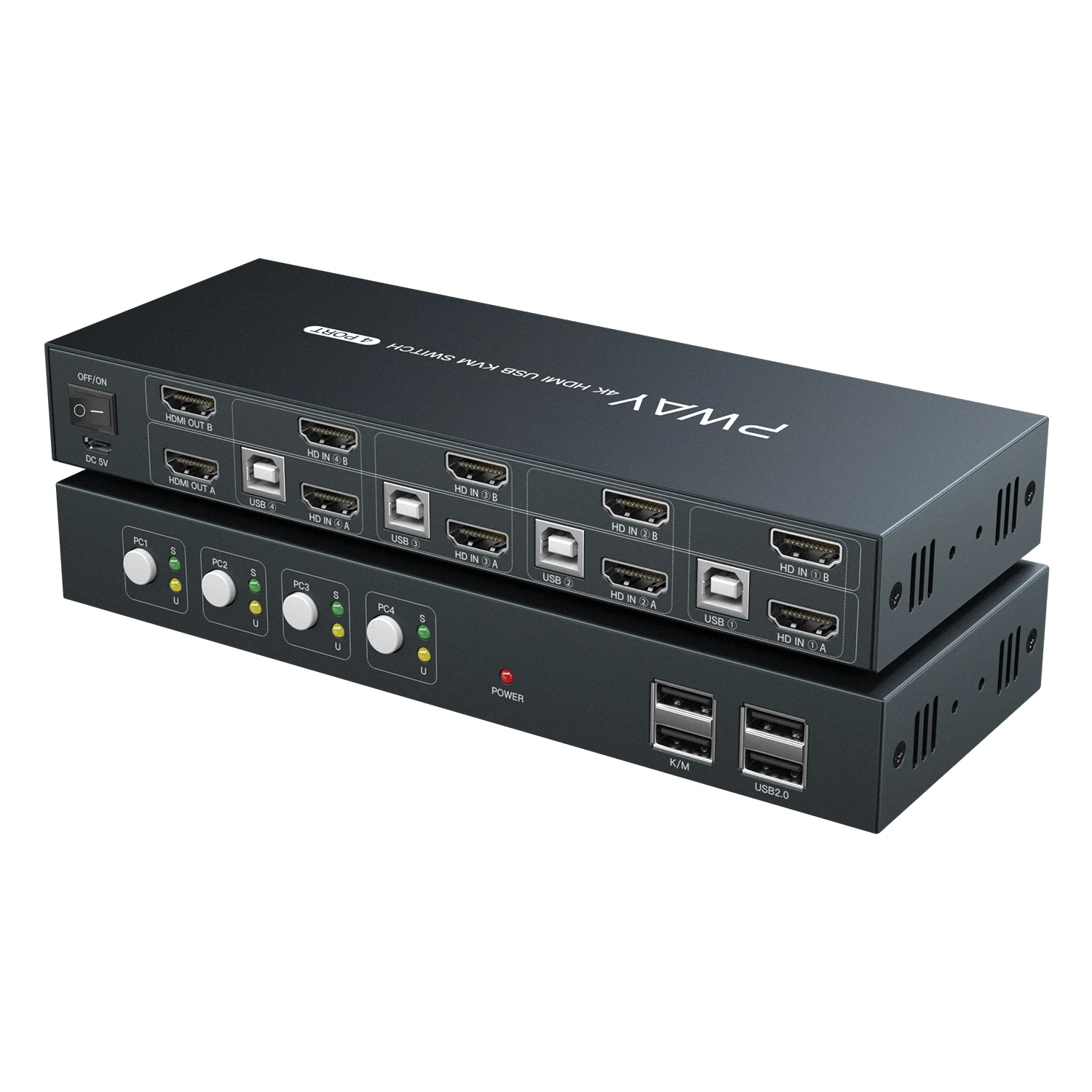 KVM-переключатель с 2 выходами USB 4K KVM-переключатель с поддержкой двух мониторов EDID
