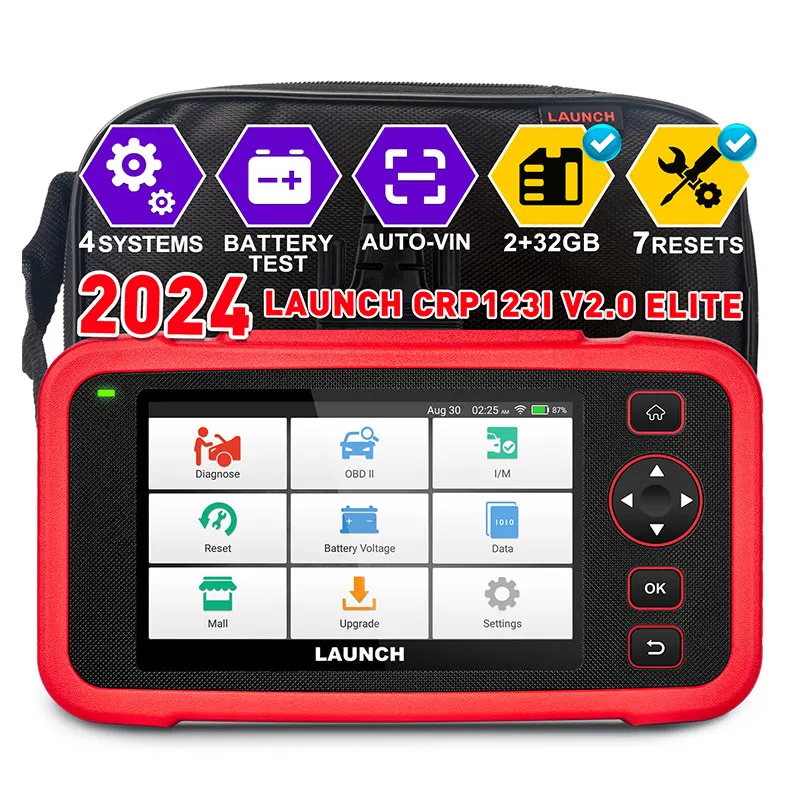 Launch CRP123I V2.0 Elite Four System Car Diagnostic Tool with 7 Resets 2024 New OBD2 Code Reader PK CRP123X