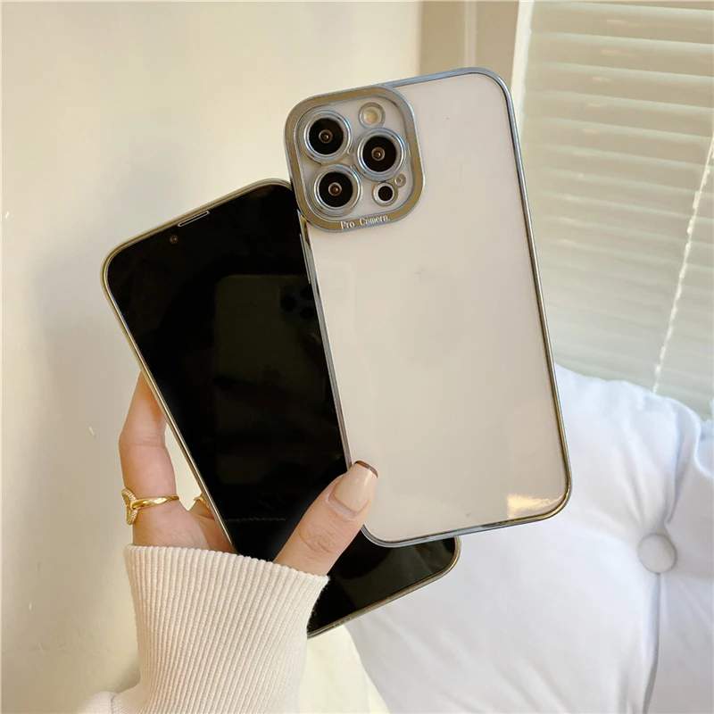 Прозрачный чехол для iphone xr квадратный бампер с кристаллами роскошный гальванический золотой 13 pro