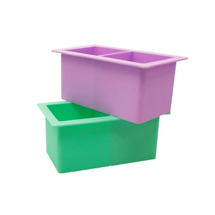Wholesale custom Large Size logo 2 cavities cavities silicone ice cube tray mold