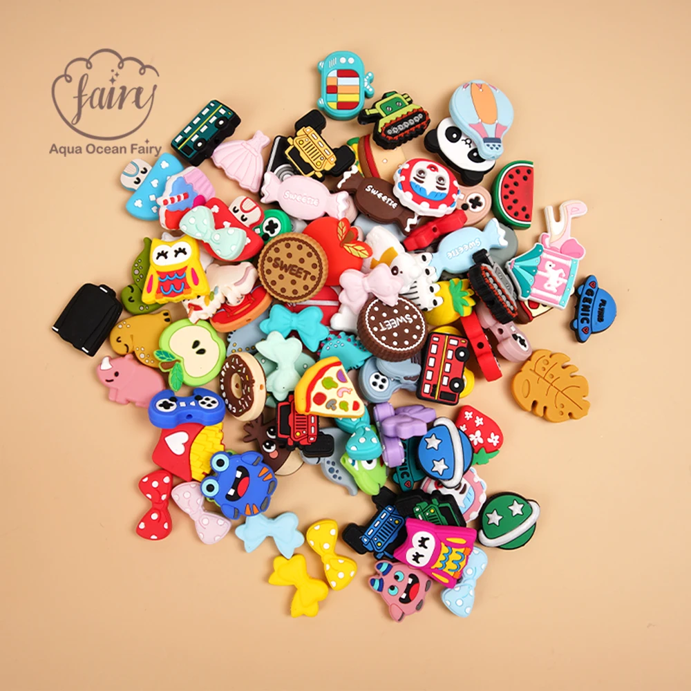 Custom Manufacturer Printing Silicone Characters Beads Diy Assorted Animal Focal Bead Bulk for Pen Making