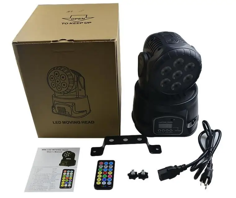 Светодиодная Подвижная головка с дистанционным управлением 7*10 Вт RGBW 4 в 1