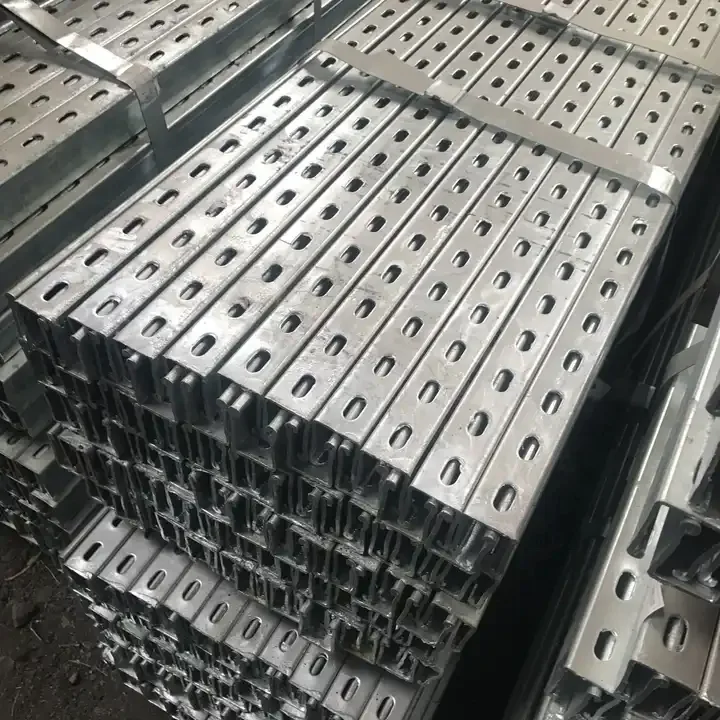 Zinc aluminum Magnesium unistruct 41x62x1.5 slotted channel profile steel used for solar brackets
